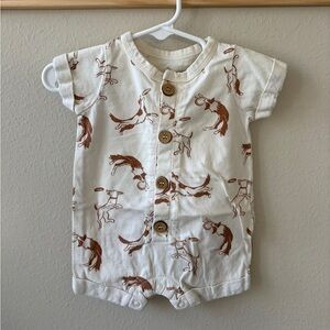 Adorable Cream and Brown Baby Romper 100% organic cotton!!
